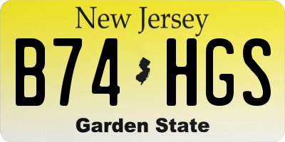 NJ license plate B74HGS