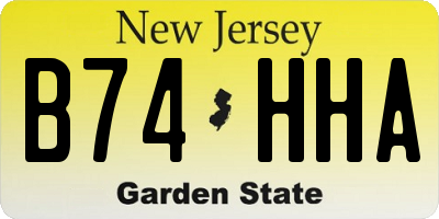 NJ license plate B74HHA