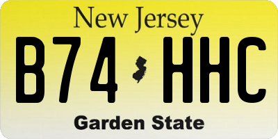 NJ license plate B74HHC