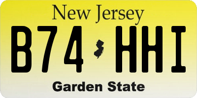 NJ license plate B74HHI