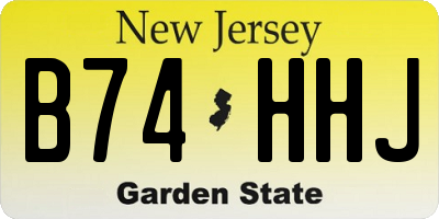 NJ license plate B74HHJ