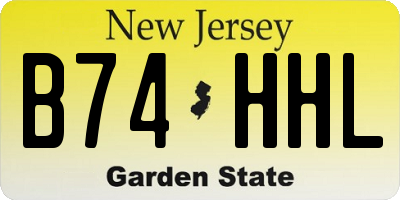 NJ license plate B74HHL