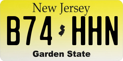 NJ license plate B74HHN