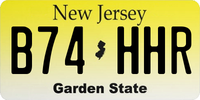 NJ license plate B74HHR
