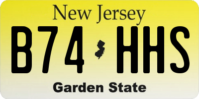 NJ license plate B74HHS