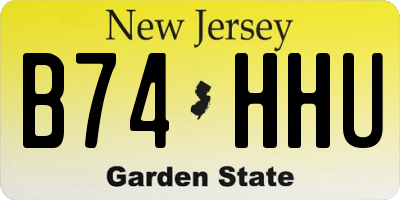 NJ license plate B74HHU