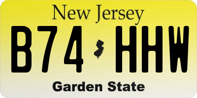 NJ license plate B74HHW