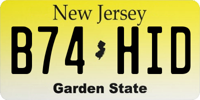 NJ license plate B74HID
