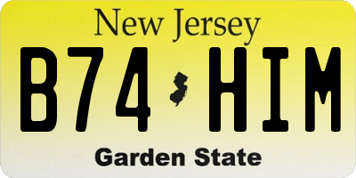 NJ license plate B74HIM