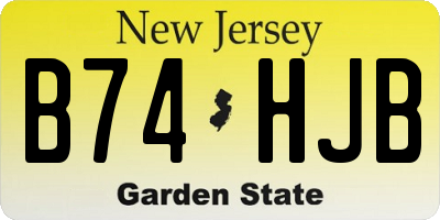 NJ license plate B74HJB
