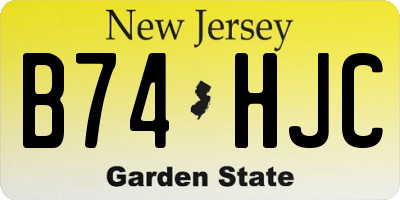 NJ license plate B74HJC