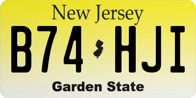 NJ license plate B74HJI