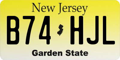 NJ license plate B74HJL
