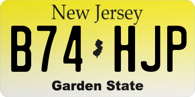 NJ license plate B74HJP