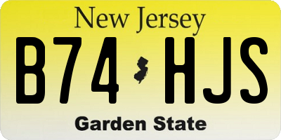 NJ license plate B74HJS