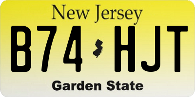 NJ license plate B74HJT