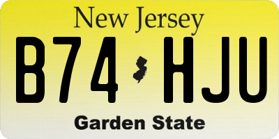 NJ license plate B74HJU