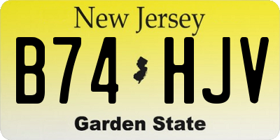 NJ license plate B74HJV