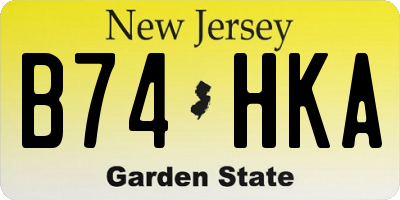 NJ license plate B74HKA