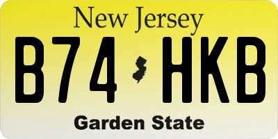 NJ license plate B74HKB