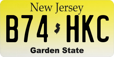 NJ license plate B74HKC