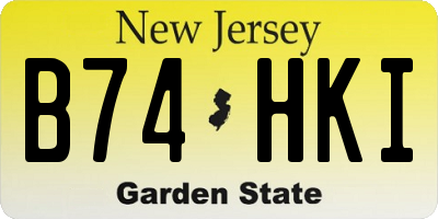 NJ license plate B74HKI
