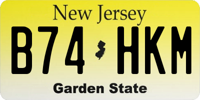 NJ license plate B74HKM