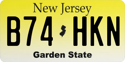 NJ license plate B74HKN