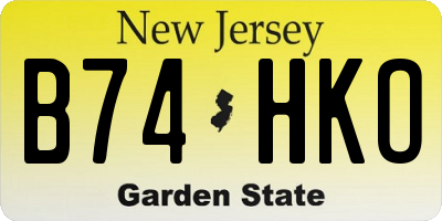 NJ license plate B74HKO