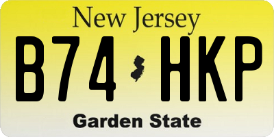 NJ license plate B74HKP