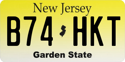 NJ license plate B74HKT
