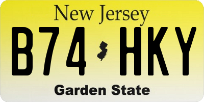 NJ license plate B74HKY