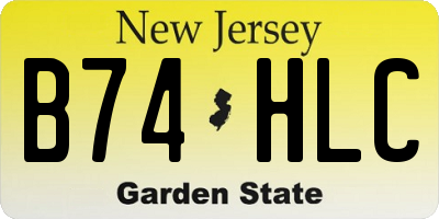NJ license plate B74HLC