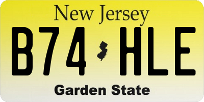 NJ license plate B74HLE