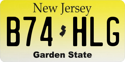 NJ license plate B74HLG