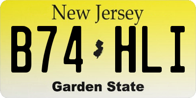 NJ license plate B74HLI