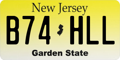 NJ license plate B74HLL