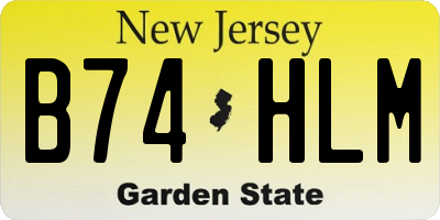 NJ license plate B74HLM