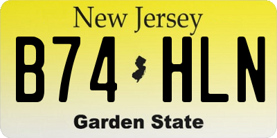 NJ license plate B74HLN