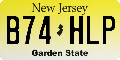 NJ license plate B74HLP