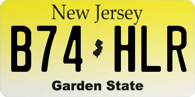 NJ license plate B74HLR
