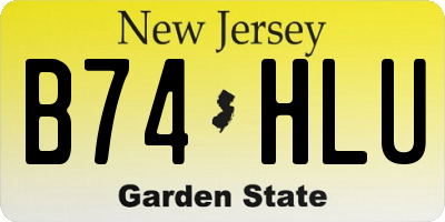 NJ license plate B74HLU
