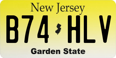 NJ license plate B74HLV