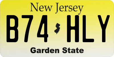NJ license plate B74HLY