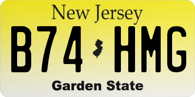 NJ license plate B74HMG