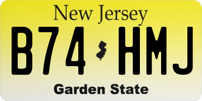 NJ license plate B74HMJ