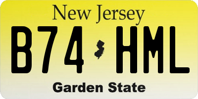 NJ license plate B74HML