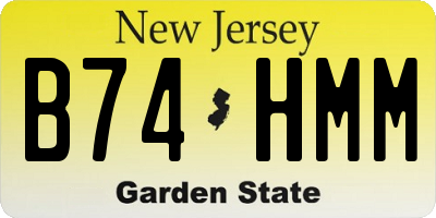 NJ license plate B74HMM
