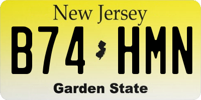 NJ license plate B74HMN