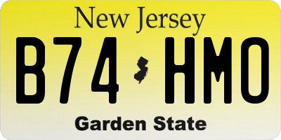 NJ license plate B74HMO